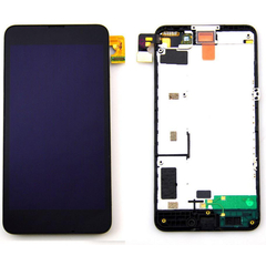 Γνήσιο Original Lumia 630 635 Lcd Οθόνη + Touch Screen Digitizer Οθόνη Αφής + Πλαίσιο Frame Black Μαύρο