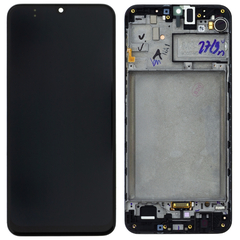 Γνήσια Original Samsung Galaxy M30s 2020 (SM-M307F) Super Amoled Οθόνη LCD Display Screen + Touch Screen DIgitizer Μηχανισμός Αφής + Frame Πλαίσιο GH82-21265A Black (Service Pack)