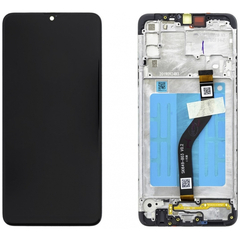 Γνήσια Original Samsung Galaxy A20s 2019 (SM-A207F) Οθόνη LCD Display Screen + Touch Screen DIgitizer Μηχανισμός Αφής + Frame Πλαίσιο GH81-17774A Black