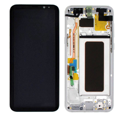 Γνήσια Original Samsung Galaxy S8 Plus G955F G955 Οθόνη LCD Display Screen + Touch Screen DIgitizer Μηχανισμός Αφής + Frame Πλαίσιο Silver GH97-20470B