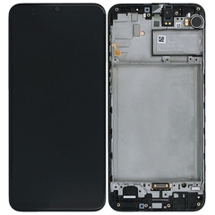 Γνήσια Original Samsung Galaxy M21 (SM-M215F) Super AMOLED, 420 nits (typ) Lcd Display Screen + Touch Screen Digitizer Μηχανισμός Αφής + Frame Πλαίσιο Black GH82-22509A (Service Pack By Samsung)