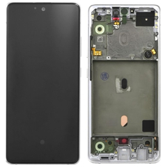 Γνήσια Original Samsung Galaxy A51 5G 2020 (SM-A516F) Super AMOLED Οθόνη LCD Display Screen + Touch Screen DIgitizer Μηχανισμός Αφής White (Service Pack By Samsung) GH82-23100B