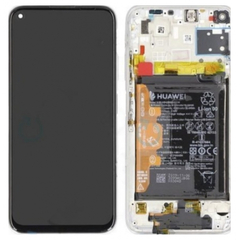 Γνήσιο Original Huawei Huawei P40 Lite (JNY-L21A / B L01A,JNY-LX1), Nova 6 SE (JNY-AL10 JNY-TL10), LTPS IPS LCD Display Assembly Οθόνη + Touch Screen Digitizer Μηχανισμός Αφής + Frame Πλαίσιο + Battery Μπαταρία Breathing Crystal 02353KFV (Service Pack By Huawei)