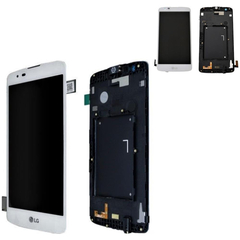 OEM HQ LG K8 K350 Οθόνη LCD Display Screen + Touch Screen Digitizer Μηχανισμός Οθόνης Αφής + Frame Bezel Πλαίσιο Πρόσοψη Black