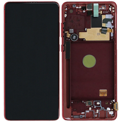 Γνήσια Original Samsung Galaxy Note 10 Lite SM-N770F N770 Οθόνη LCD Display Screen + Touch Screen DIgitizer Μηχανισμός Αφής + Frame Πλαίσιο Red GH82-22055C GH82-22193C GH82-22194C GH82-22192C (Service Pack By Samsung)