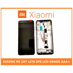 HQ OEM Xiaomi Mi 10T Lite, Mi10T Lite, IPS LCD, 120Hz, HDR10, LCD DISPLAY SCREEN + TOUCH SCREEN DIGITIZER ΜΗΧΑΝΙΣΜΟΣ ΑΦΗΣ + FRAME ΠΛΑΙΣΙΟ PEARL GRAY (GRADE AAA+++)