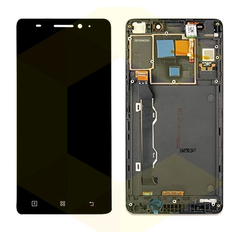 Γνήσια Original Lenovo A7000 Οθόνη LCD Display Screen + Touch Screen Digitizer Μηχανισμός Αφής + Πλαίσιο Σασί Frame Black