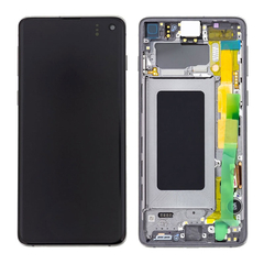 Γνήσια Original Samsung Galaxy S10 , SM-G973F G973 Οθόνη LCD Display Screen + Touch Screen DIgitizer Μηχανισμός Αφής + Frame Πλαίσιο Black GH82-18850A