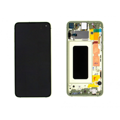 Γνήσια Original Samsung Galaxy S10e , SM-G970F G970 Οθόνη LCD Display Screen + Touch Screen DIgitizer Μηχανισμός Αφής + Frame Πλαίσιο Yellow GH82-18852G