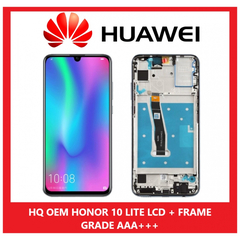 HQ OEM Huawei Honor 20 Lite (HRY-LX1T), Honor 10 Lite (HRY-LX1, HRY-LX1MEB)​ Lcd Screen Display Οθόνη + Touch Screen Digitizer Μηχανισμός Αφής + Πλαίσιο Frame Bezel Black (Premium A+)