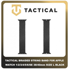 Original Γνήσιο Tactical 749 Braided String Band 38mm / 40mm Replacement ForApple Watch 1 , 2 , 3 , 4 , 5 , 6 , SE Smartwatch Bracelet Strap Size L Μέγεθος Large Λουράκι Ζώνη Πλεκτό Υφασμάτινο Νάιλον Για Ρολόι Black Μαύρο
