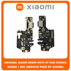 Original Γνήσιο Xiaomi Redmi Note 8T, Redmi Note8T (M1908C3XG) Καλωδιοταινία Φόρτισης SUB Charging Board (Charge Connector Dock Flex) + Mic Μικρόφωνο (Service Pack By Xiaomi)