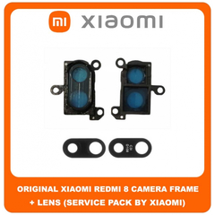 Original Γνήσιο Xiaomi Redmi 8 Redmi8 (M1908C3IC, MZB8255IN, M1908C3IG, M1908C3IH) Rear Back Camera Frame Πίσω Πλαίσιο Κάμερας + Lens Τζαμάκι Κάμερας (Service Pack By Xiaomi)