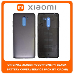 Original Γνήσιο Xiaomi Pocophone F1 (M1805E10A, POCO F1) Rear Back Battery Cover Πίσω Κάλυμμα Καπάκι Μπαταρίας Black Μαύρο (Service Pack By Xiaomi)
