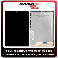 OEM HQ Lenovo Tab M8 8'' (TB-8505X, TB-8505F, TB-8505FS) IPS LCD Display Assembly Screen Οθόνη + Touch Screen Digitizer Μηχανισμός Αφής Black Μαύρο (Grade AAA+++)