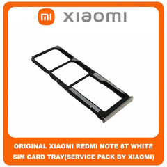 Original Γνήσιο Xiaomi Redmi Note 8T Note8T (M1908C3XG) SIM Tray Cover Assy + Micro SD Tray Slot Υποδοχέας Βάση Θήκη Κάρτας SIM Κάλυμμα Άσπρο White (Service Pack By Xiaomi)