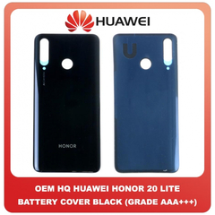 OEM HQ Huawei Honor 20 Lite Honor20 Lite (HRY-LX1T) Rear Back Battery Cover Πίσω Καπάκι Κάλυμμα Πλάτη Μπαταρίας Black Μαύρο (Grade AAA+++)