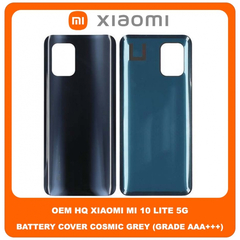 OEM HQ Xiaomi Mi 10 Lite 5G, MI10 Lite 5G (M2002J9G, M2002J9S) Rear Back Battery Cover Πίσω Κάλυμμα Καπάκι Πλάτη Μπαταρίας Cosmic Gray Black Γκρι Μαύρο (Premium A+)