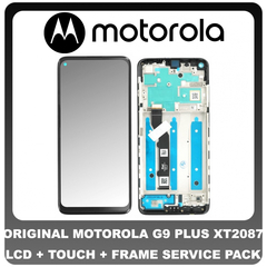 Γνήσιο Original Motorola MOTO G9 PLUS (XT2087) Lcd Display Screen Οθόνη + Touch Screen Digitizer Μηχανισμός Αφής + Frame Πλασιο Black 5D68C17281(Service Pack By Motorola)
