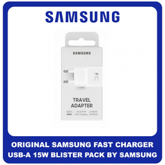 Γνήσια Original Samsung Travel Fast Charger 5V 2A USB-A 15W Φορτιστής Ταξιδιού EP-TA20EWE White Άσπρο Blister (Blister Pack by Samsung)