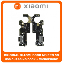 Γνήσια Original Xiaomi Poco M3 Pro 5G, M3Pro 5G (M2103K19PG, M2103K19PI), USB Type-C Charging Dock Connector Flex Sub Board, Καλωδιοταινία Υπό Πλακέτα Φόρτισης + Microphone Μικρόφωνο 560001K19P00 (Service Pack By Xiaomi)
