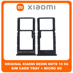 Γνήσια Original Xiaomi Redmi Note 10 5G, Redmi Note10 5G (M2103K19G, M2103K19C) SIM Card Tray + Micro SD Tray Slot Υποδοχέας Βάση Θήκη Κάρτας SIM Graphite Gray Μαύρο 482000008X9X (Service Pack By Xiaomi)