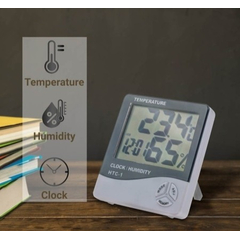 Ψηφιακό Ρολόι Θερμόμετρο-Υγρόμετρο htc-1