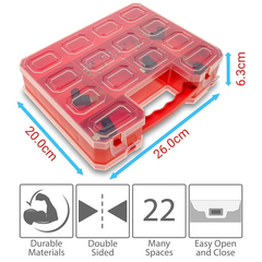 Κασετίνα Οργάνωσης Dual Side 22 Θέσεων Κόκκινη big