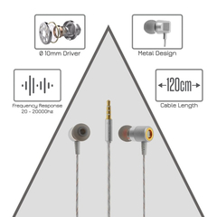 Metal Stereo hi-fi Handsfree m13 Silver
