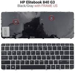 Πληκτρολόγιο hp Elitebook 840 g3 With Frame us