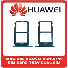 Γνήσια Original Huawei Honor 10, Honor10 (COL-AL10, COL-L29) Sim Card Tray Dual Sim Υποδοχέας Θήκης Κάρτας Sim Phantom Green Πράσινο 51661HYU (Service Pack By Huawei)