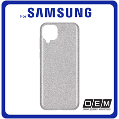 Θήκη Πλάτης - Back Cover, Silicone Σιλικόνη Glitter TPU Silver Ασημί For Samsung A22 4G