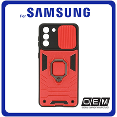 Θήκη Πλάτης - Back Cover, Silicone Σιλικόνη TPU Ringer Lens Red Κόκκινο For Samsung S21 Plus 5G