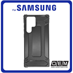 ​Θήκη Πλάτης - Back Cover, Silicone Σιλικόνη Armor Carbon TPU Black Μαύρο For Samsung S22 Ultra