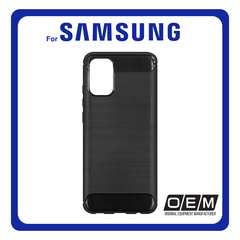 Θήκη Πλάτης - Back Cover, Silicone Σιλικόνη Carbon TPU Black Μαύρο For Samsung A02S