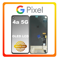 Γνήσια Original Google Pixel 4a 5G (GD1YQ, G025I) OLED LCD Display Screen Assembly Οθόνη + Touch Screen Digitizer Μηχανισμός Αφής Black Μαύρο G949-00049-01 (Service Pack By Google)