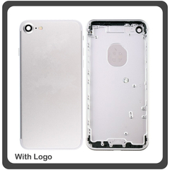 OEM HQ Apple Iphone 7 Back Battery Cover- Housing Καπάκι Μπαταρίας- Σασί + Πλαινά πλήκτρα Side Keys + Θήκη Κάρτας Sim Holder Silver