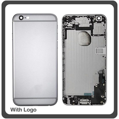 ​OEM HQ Apple Iphone 6s Plus (A1634, A1687, A1690, A1699) Back Battery Cover- Housing Καπάκι Μπαταρίας- Σασί + Πλαινά πλήκτρα Side Keys + Θήκη Κάρτας Sim Holder Gray (Premium A+)