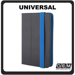Θήκη Book Universal, Leather Δερματίνη For Tablets 7-8" Flip Cover Black-Blue