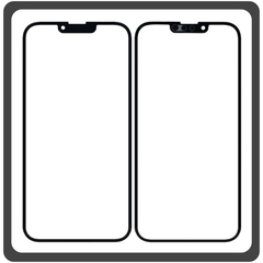 HQ OEM Συμβατό Με Apple iPhone 13 Pro Max (A2643, A2484, A2641, A2644, A2645) Aftermarket Front Glass For Refurbished Μπροστινό Τζαμάκι Για Ανακατασκευή + Frame Πλαίσιο Black Μαύρο (Premium A+​)