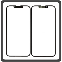 HQ OEM Συμβατό Με Apple iPhone 13 (A2633), iPhone 13 Pro (A2638), Aftermarket Front Glass For Refurbished Μπροστινό Τζαμάκι Για Ανακατασκευή + Frame Πλαίσιο Black Μαύρο (Premium A+​)