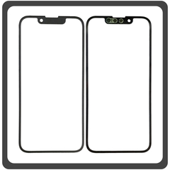 HQ OEM Συμβατό Με Apple iPhone 13 Mini, iPhone 13Mini (A2628, A2481) Aftermarket Front Glass For Refurbished Μπροστινό Τζαμάκι Για Ανακατασκευή + Frame Πλαίσιο Black Μαύρο (Premium A+​)