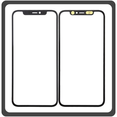 HQ OEM Συμβατό Με Apple iPhone 11 Pro, iPhone 11Pro (A2215, A2160, A2217, iPhone12,3) Premium Aftermarket Front Glass For Refurbished Μπροστινό Τζαμάκι Για Ανακατασκευή + Frame Πλαίσιο Black Μαύρο (Premium A+​)