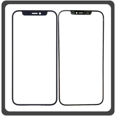 HQ OEM Συμβατό Με Apple iPhone 12 Pro Max, iPhone 12 ProMax (A2411, A2342) Aftermarket Front Glass For Refurbished Μπροστινό Τζαμάκι Για Ανακατασκευή + Frame Πλαίσιο Black Μαύρο (Premium A+​)