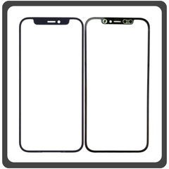 HQ OEM Συμβατό Με Apple iPhone 12 (A2403, A2172) iPhone 12 Pro (A2407, A2341) Aftermarket Front Glass For Refurbished Μπροστινό Τζαμάκι Για Ανακατασκευή + Frame Πλαίσιο Black Μαύρο (Premium A+​)