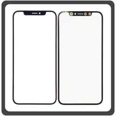 HQ OEM Συμβατό Με Apple iPhone XS, iPhoneXS (A2097, A1920) Premium Aftermarket Front Glass For Refurbished Μπροστινό Τζαμάκι Για Ανακατασκευή + Frame Πλαίσιο Black Μαύρο (Premium A+​)