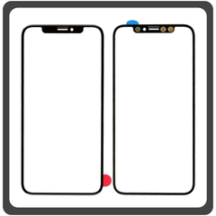 iPhone X (A1865, A1901) Copy Original Front Glass For Refurbished Μπροστινό Τζαμάκι Για Ανακατασκευή + Frame Πλαίσιο Black Μαύρο (Ref By Apple)