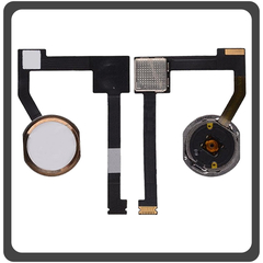 HQ OEM Συμβατό Με Apple iPad Pro 12.9 (2015) (A1584, A1652, iPad6,7, iPad6,8) Home Button Κεντρικό Κουμπί + Flex Cable Gold Χρυσό (Premium A+​)