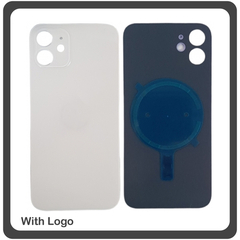 HQ OEM Συμβατό Για iPhone 12, iPhone12 (A2403, A2172, A2402) Premium Aftermarket Rear Back Battery Cover with Camera Big Hole Πίσω Κάλυμμα Πλάτη Καπάκι Μπαταρίας + Magsafe Charger White Άσπρο​ (Grade AAA+++)