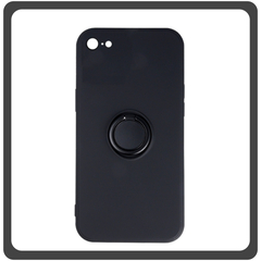 Θήκη Πλάτης - Back Cover, Silicone Σιλικόνη Black Μαύρο Finger Grip For iPhone 7/8/SE 2020/SE 2022